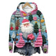 Ugly Christmas Hoodie Unisex Funny Novelty Knit Pullover Hoodie with Santa for Xmas Party