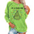 Christmas Funny Pullover Green Printing Raglan Tops Sweatshirt Shirt for Women