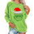 Christmas Shirt for Women, Christmas Funny Pullover Green Printing Long Sleeve Raglan Tops Sweatshirt