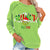 Christmas Shirt for Women, Christmas Funny Pullover Green Printing Long Sleeve Raglan Tops Sweatshirt