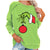 Christmas Shirt for Women, Christmas Funny Pullover Green Printing Long Sleeve Raglan Tops Sweatshirt