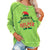 Christmas Sweatshirts for Women Green Cartoon Shirts Long Sleeve Tops Ugly Christmas Sweatshirts