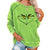 Christmas Sweatshirts for Women Green Cartoon Shirts Long Sleeve Tops Ugly Christmas Sweatshirts