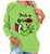 Christmas Sweatshirts for Women Green Cartoon Shirts Long Sleeve Tops Ugly Christmas Sweatshirts