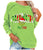 Christmas Sweatshirts for Women Green Cartoon Shirts Long Sleeve Tops Ugly Christmas Sweatshirts