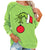 Christmas Sweatshirts for Women Green Cartoon Shirts Long Sleeve Tops Ugly Christmas Sweatshirts