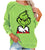 Christmas Sweatshirts for Women Green Cartoon Shirts Long Sleeve Tops Ugly Christmas Sweatshirts
