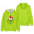 Unisex Adults Christmas Hoodie Couple Sweatshirts Green Monster Printing Novelty Clothing