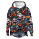Unisex Ugly Christmas Hoodie Sweatshirt Novelty Funny Xmas 3D Digital Printed Long Sleeve Sweater Shirt