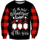 Unisex Ugly Animal Christmas Sweatshirt Crew Neck 3D Xmas Pullover Sweatshirt