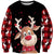 Unisex Ugly Animal Christmas Sweatshirt Crew Neck 3D Xmas Pullover Sweatshirt