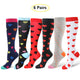1/4/6-Pairs Sport Compression Socks for Men and Women Knee High