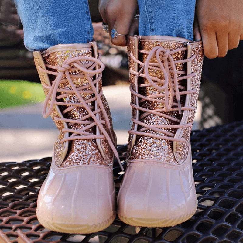 sparkling duck boots