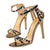 Glitter Studded Stiletto High Heels Sandals