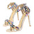 Glitter Studded Stiletto High Heels Sandals