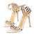 Glitter Studded Stiletto High Heels Sandals
