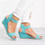 Women's Ankle Buckle Low Wedge Sandals
