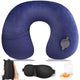Inflatable Neck Travel Pillow Kit with Earplugs, Eye Mask