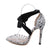 New Women Lace Up Rivets High Heels Snake Skin Sandals