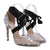New Women Lace Up Rivets High Heels Snake Skin Sandals