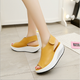 Women Comfort Peep Toe Walking Platform Wedges Sandals