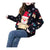 New Red Christmas Panda Pattern Sweater Women's Round Neck Pullover Knitwear