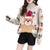 New Red Christmas Panda Pattern Sweater Women's Round Neck Pullover Knitwear