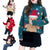 New Red Christmas Panda Pattern Sweater Women's Round Neck Pullover Knitwear