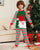 Family Matching Clothing Xmas Pajamas New Santa Print Striped Pants Adult Kids Suits Baby Jumpsuit + Dog Family Pajamas Set