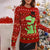 Women Ugly Christmas Cartoon Sweater Red Autumn and Winter