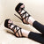 Suede Platform Rhinestone Stiletto High Heel Pumps Sandals