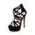Suede Platform Rhinestone Stiletto High Heel Pumps Sandals