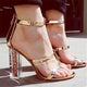 Summer Sequin High Chunky Heels Party Sandals