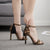 Women Leopard Tassel High Heel Stiletto Ankle Strap Sandals