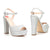 Women's IN5 Ankle Strap Peep Toe Sequin High Heel Party Sandals Pump