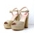 Women's IN5 Ankle Strap Peep Toe Sequin High Heel Party Sandals Pump