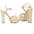 Women's IN5 Ankle Strap Peep Toe Sequin High Heel Party Sandals Pump
