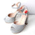 Women's IN5 Ankle Strap Peep Toe Sequin High Heel Party Sandals Pump