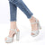 Women's IN5 Ankle Strap Peep Toe Sequin High Heel Party Sandals Pump