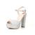 Women's IN5 Ankle Strap Peep Toe Sequin High Heel Party Sandals Pump
