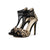 Women's Leopard Print Stiletto Heels Peep Toe Heels Sandals