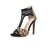 Women's Leopard Print Stiletto Heels Peep Toe Heels Sandals