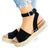 Women's Platform Sandals Espadrille Wedge Ankle Strap Roman Shoes