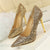 Women's Sequins Sexy High Heels Sandals Stiletto Pump Shoe