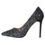 Women's Sequins Sexy High Heels Sandals Stiletto Pump Shoe