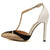 Women's T-Strap Crystal Rhinestone High Heel Dress Sandal