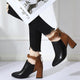 Buckle Block Women's High Heel Ankle Boots