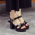 Fashion Buckled Block Women's Platform Heeled Sandals