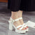 Fashion Buckled Block Women's Platform Heeled Sandals