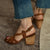 Chunky Heel Sandals Women Leather Sandals